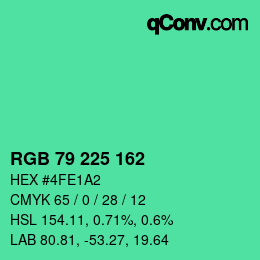 Color code: RGB 79 225 162 | qconv.com