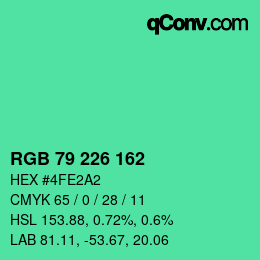 Color code: RGB 79 226 162 | qconv.com