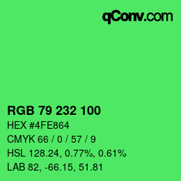颜色代码: RGB 79 232 100 | qconv.com