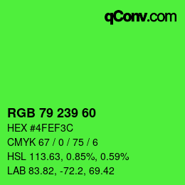 Color code: RGB 79 239 60 | qconv.com