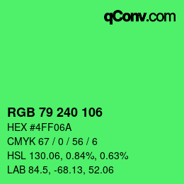 Color code: RGB 79 240 106 | qconv.com