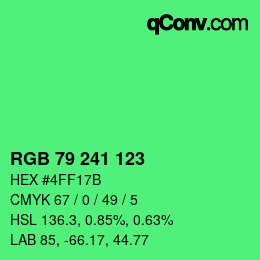 カラーコード: RGB 79 241 123 | qconv.com