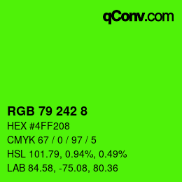 カラーコード: RGB 79 242 8 | qconv.com