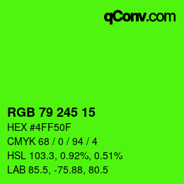 颜色代码: RGB 79 245 15 | qconv.com