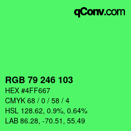 Color code: RGB 79 246 103 | qconv.com