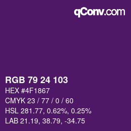 カラーコード: RGB 79 24 103 | qconv.com