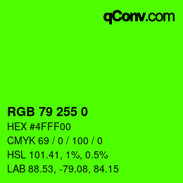 カラーコード: RGB 79 255 0 | qconv.com