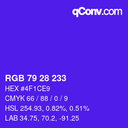 カラーコード: RGB 79 28 233 | qconv.com