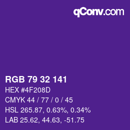 Code couleur: RGB 79 32 141 | qconv.com