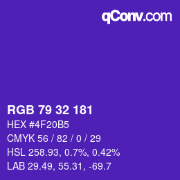 Color code: RGB 79 32 181 | qconv.com