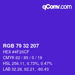 Color code: RGB 79 32 207 | qconv.com
