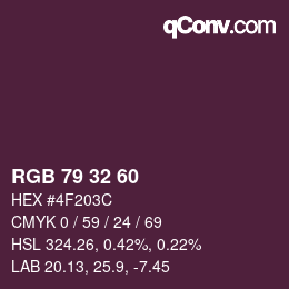 カラーコード: RGB 79 32 60 | qconv.com