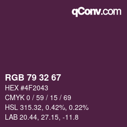 カラーコード: RGB 79 32 67 | qconv.com