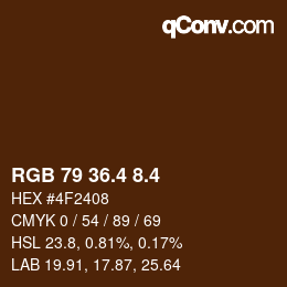 カラーコード: RGB 79 36.4 8.4 | qconv.com