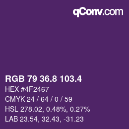 カラーコード: RGB 79 36.8 103.4 | qconv.com