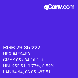 カラーコード: RGB 79 36 227 | qconv.com