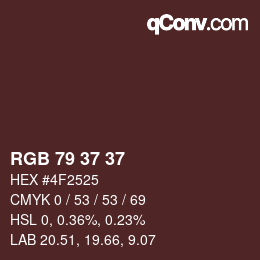 Color code: RGB 79 37 37 | qconv.com