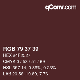 カラーコード: RGB 79 37 39 | qconv.com