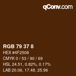 颜色代码: RGB 79 37 8 | qconv.com