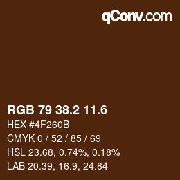 カラーコード: RGB 79 38.2 11.6 | qconv.com