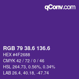 カラーコード: RGB 79 38.6 136.6 | qconv.com
