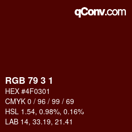 Color code: RGB 79 3 1 | qconv.com