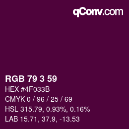 颜色代码: RGB 79 3 59 | qconv.com