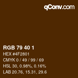 Color code: RGB 79 40 1 | qconv.com