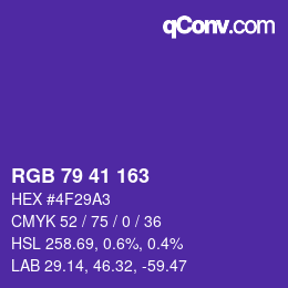 颜色代码: RGB 79 41 163 | qconv.com