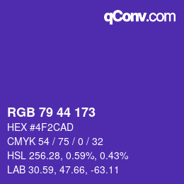 Color code: RGB 79 44 173 | qconv.com