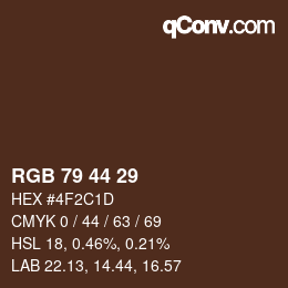 Code couleur: RGB 79 44 29 | qconv.com