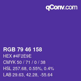 カラーコード: RGB 79 46 158 | qconv.com