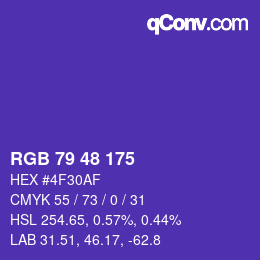 カラーコード: RGB 79 48 175 | qconv.com