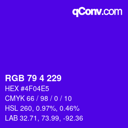 Color code: RGB 79 4 229 | qconv.com