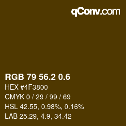 カラーコード: RGB 79 56.2 0.6 | qconv.com