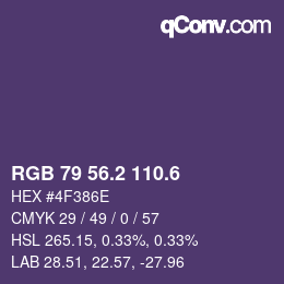 カラーコード: RGB 79 56.2 110.6 | qconv.com