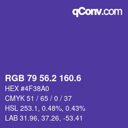 カラーコード: RGB 79 56.2 160.6 | qconv.com