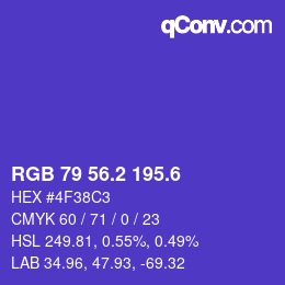 カラーコード: RGB 79 56.2 195.6 | qconv.com