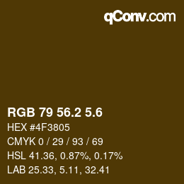 カラーコード: RGB 79 56.2 5.6 | qconv.com