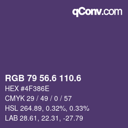 カラーコード: RGB 79 56.6 110.6 | qconv.com