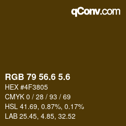 カラーコード: RGB 79 56.6 5.6 | qconv.com