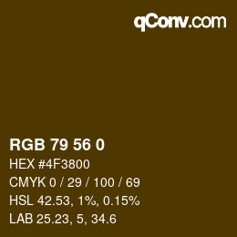 颜色代码: RGB 79 56 0 | qconv.com