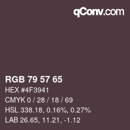 Farbcode: RGB 79 57 65 | qconv.com