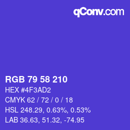 カラーコード: RGB 79 58 210 | qconv.com