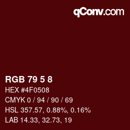 Color code: RGB 79 5 8 | qconv.com