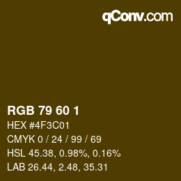 カラーコード: RGB 79 60 1 | qconv.com