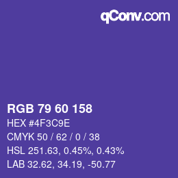 カラーコード: RGB 79 60 158 | qconv.com