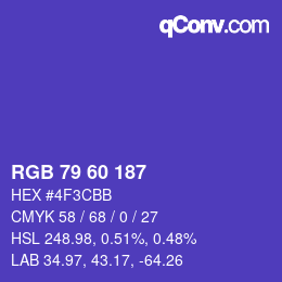 Color code: RGB 79 60 187 | qconv.com