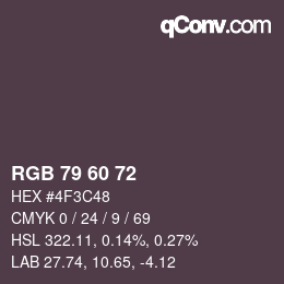 Código de color: RGB 79 60 72 | qconv.com