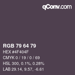 Farbcode: RGB 79 64 79 | qconv.com